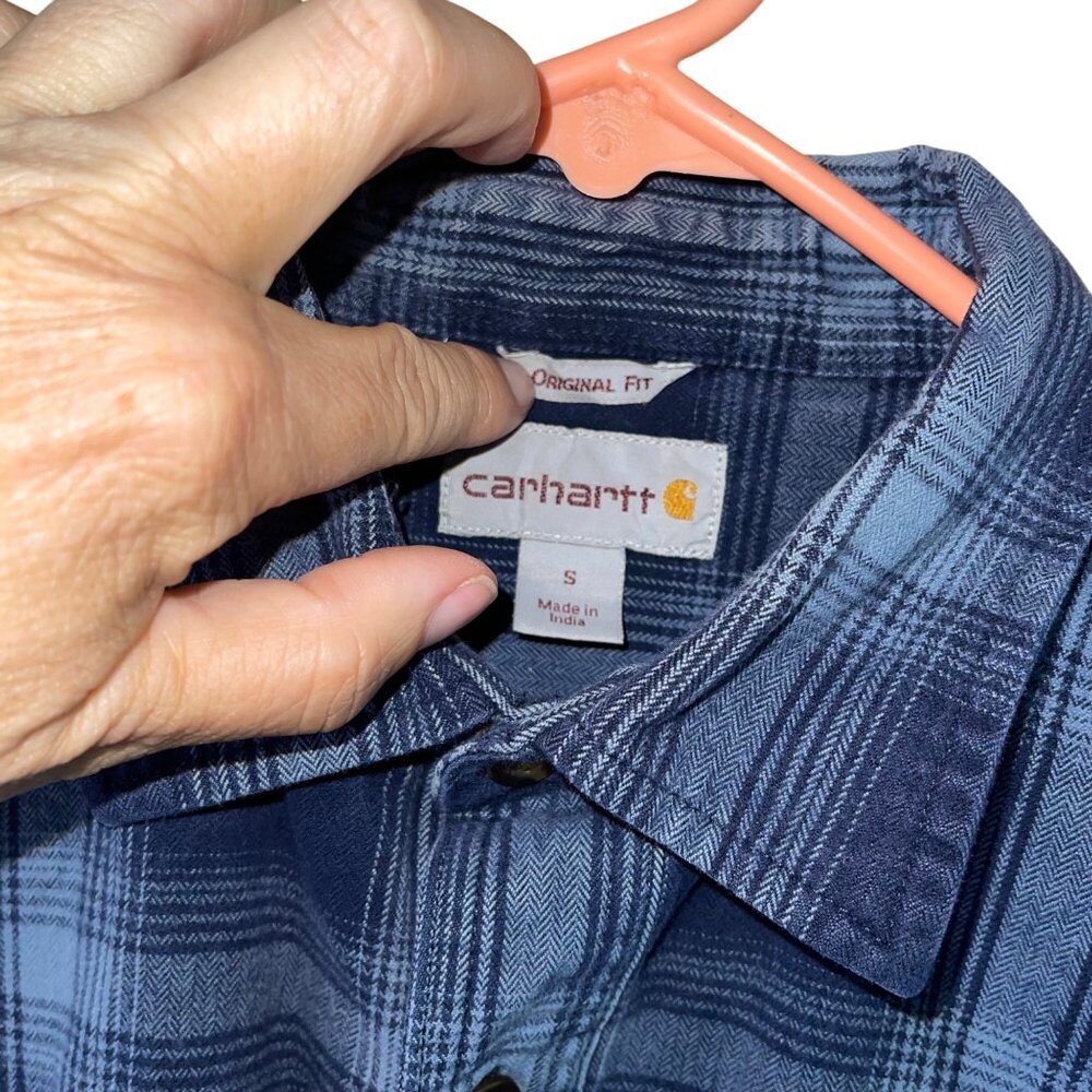 Carhartt Mens Shirt Size Small Blue Original Fit Long Sleeve Button Down - Picture 3 of 9